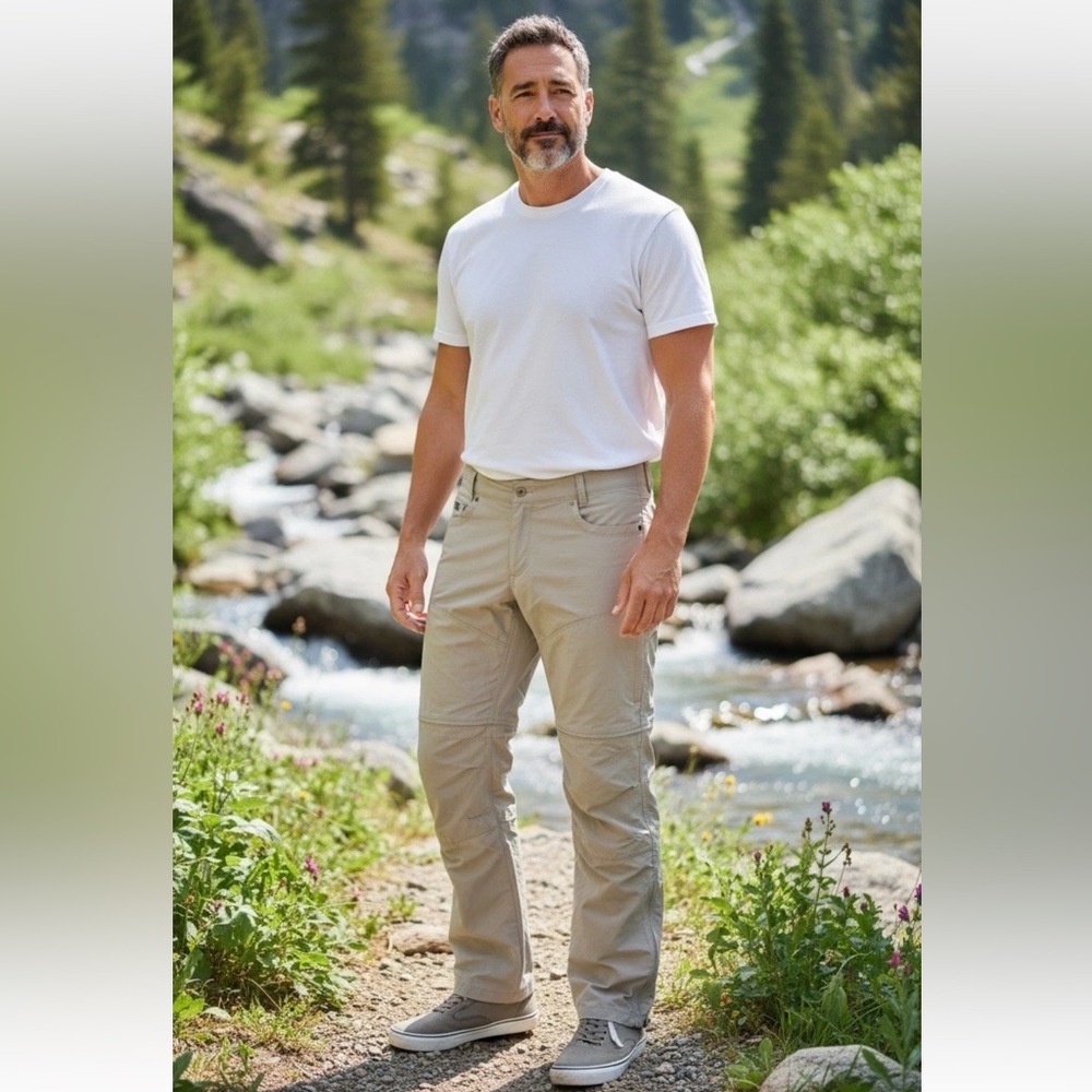 Kuhl Liberator Convertible Stealth Pants Mens 36x32 Beige Hiking Outdoor Zip Off